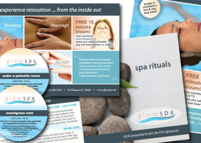 glowspa marketing collateral graphic design
